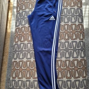 Adidas Three Stripe Activewear Track Pants Blue Mens Size L